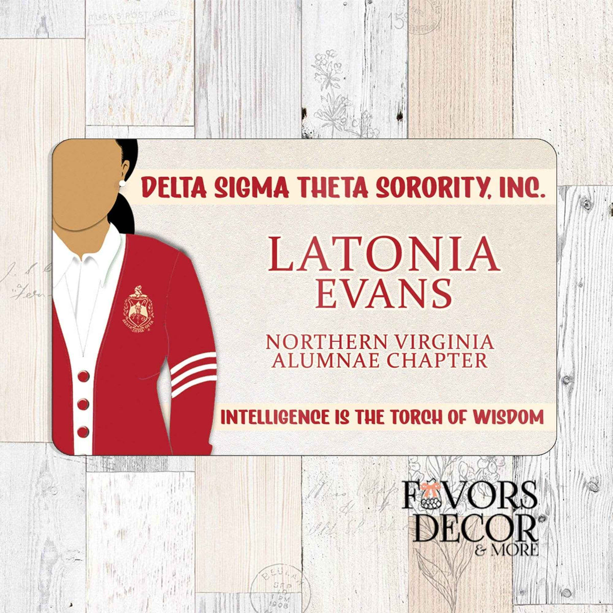 Name Badge - Delta Sigma Theta | Design VI Personalized - Favors Decor and More