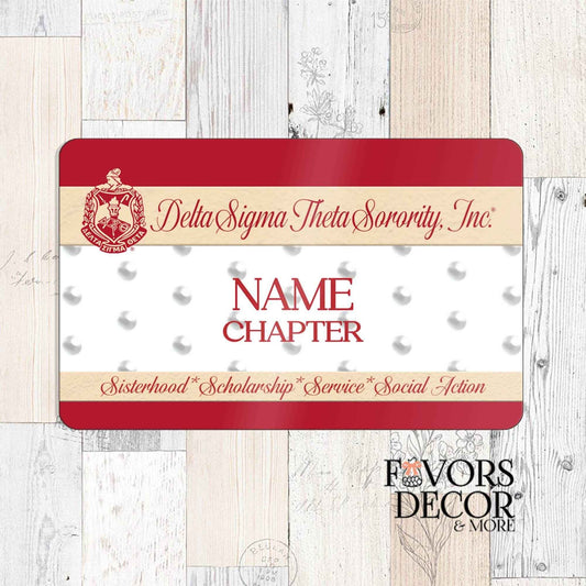 Name Badge - Delta Sigma Theta Sorority | Design III Personalized - Favors Decor and More