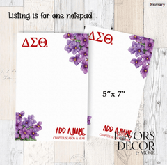 Notepad | Delta Sigma Theta - Personalized Violet Corners - Favors Decor and More