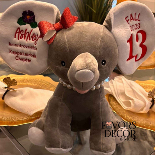 Keepsake - Delta Sigma Theta | Custom Delta Elephant with Embroidered Details - Favors Decor and More