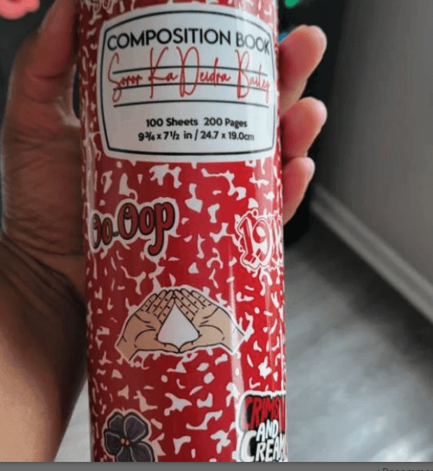 Tumbler - Delta Sigma Theta | Composition Notebook and Stickers Personalized