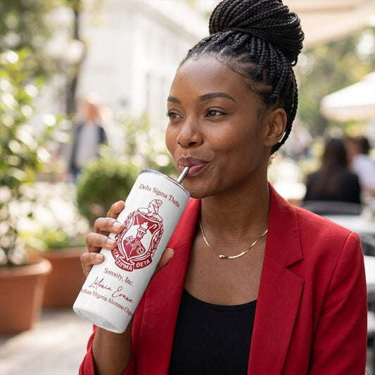 Tumbler - Delta Sigma Theta | Sorority Crest Personalized Tumbler - Favors Decor and More