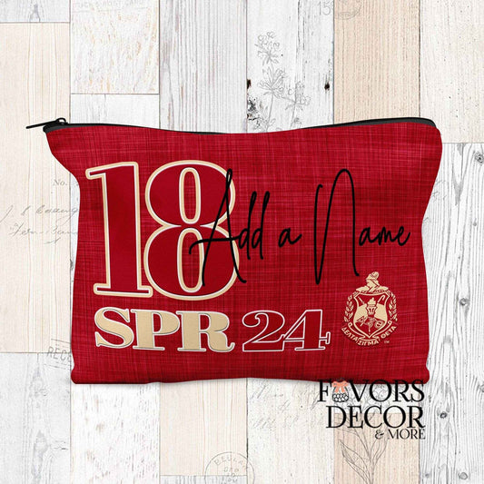 Zipper Pouch - Delta Sigma Theta Crossing Makeup Pouch - Favors Decor and More